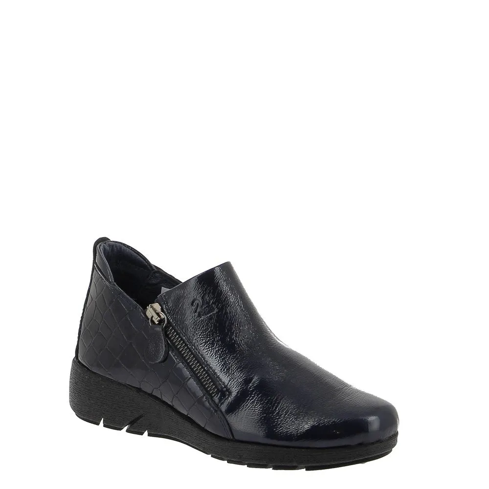 24 HRS 25008 Navy Patent Bootie