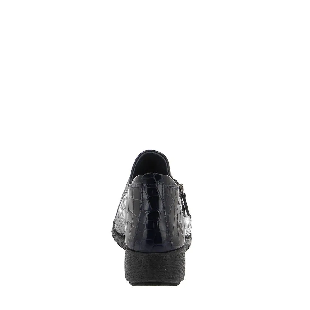 24 HRS 25008 Navy Patent Bootie