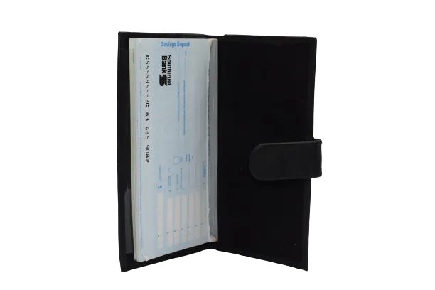 3216 Genuine Leather ID Checkbook Holder Wallet Window with Snap Closure