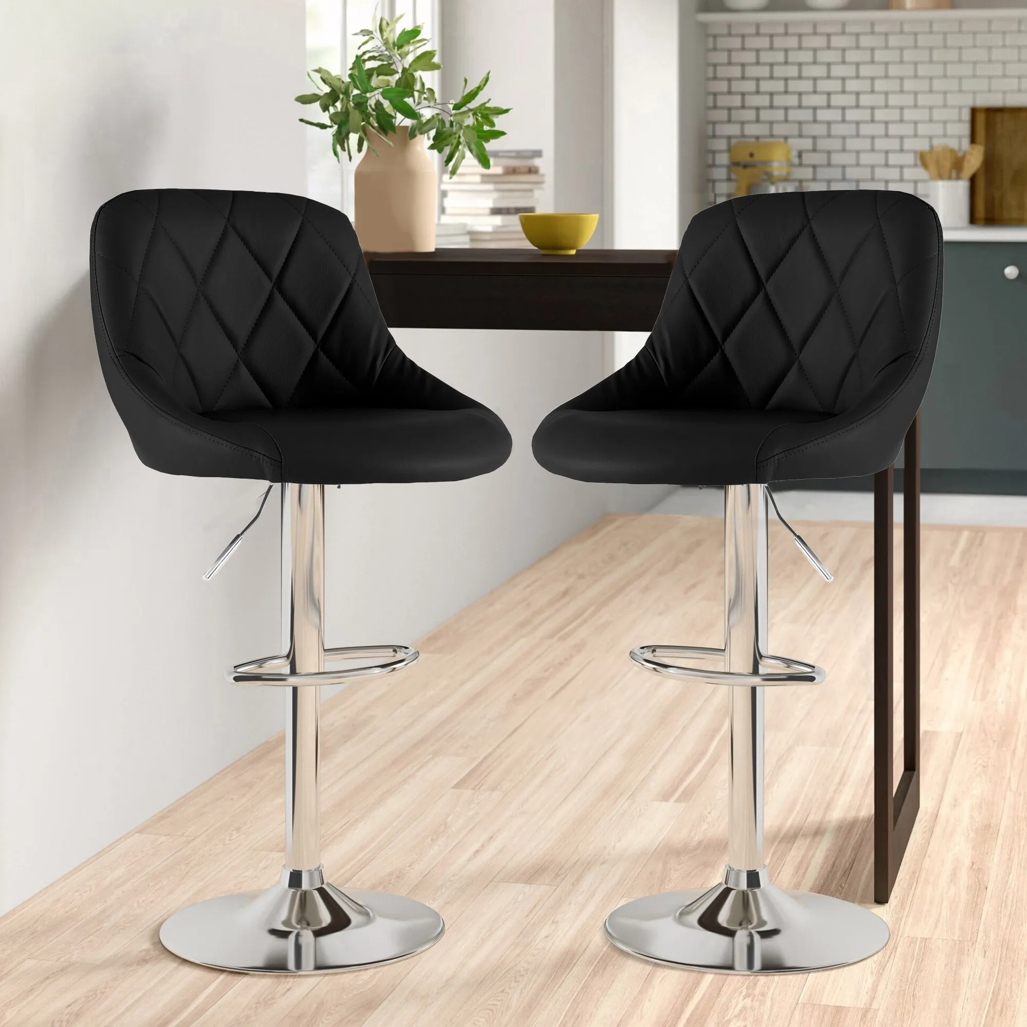Black Leather Bar Stool