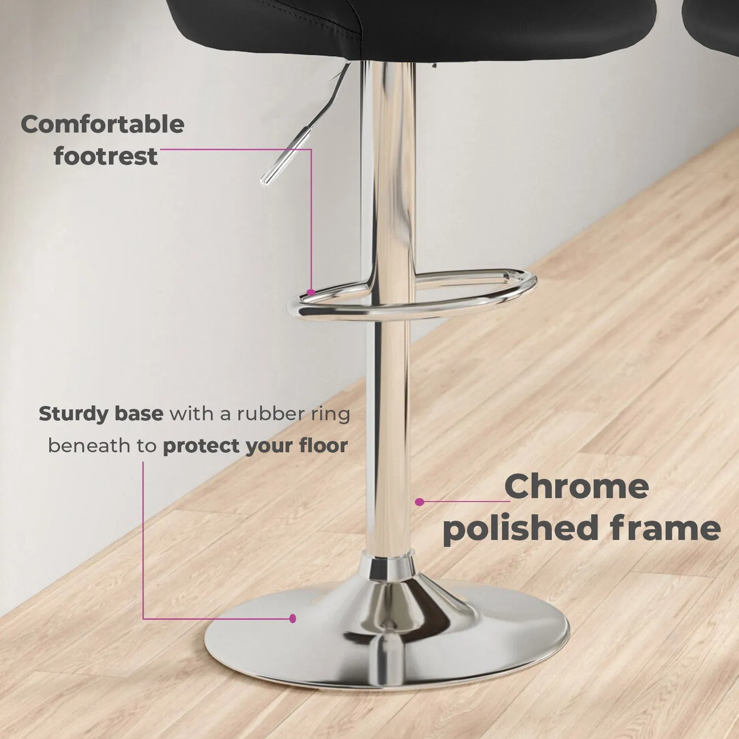 Black Leather Bar Stool