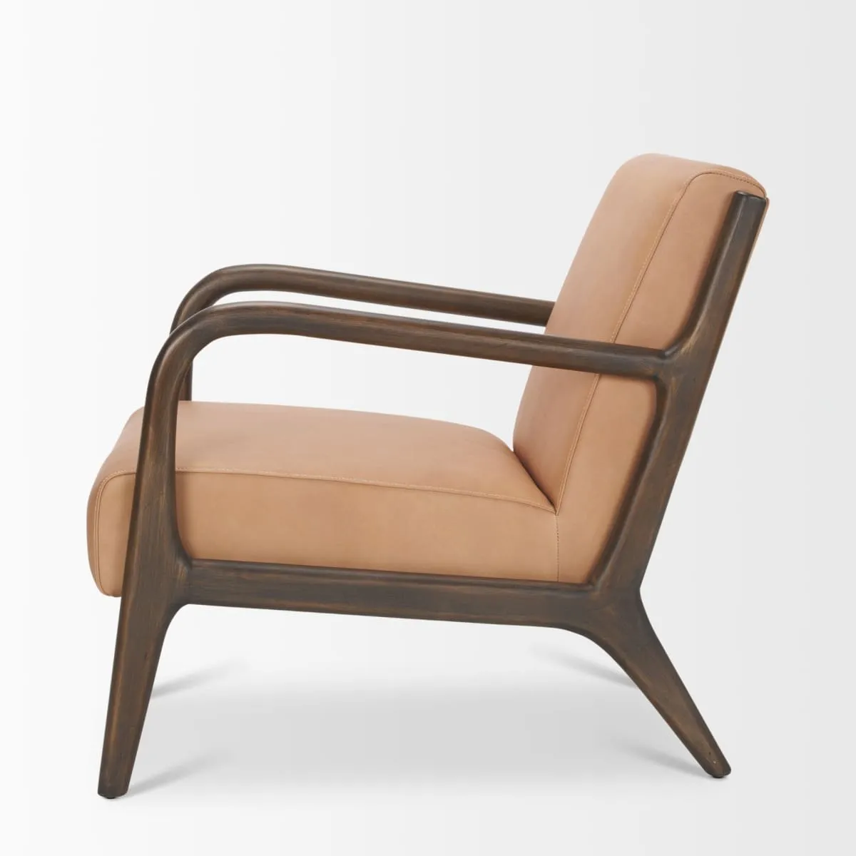 Cashel Accent Chair Medium Brown Wood | Leather