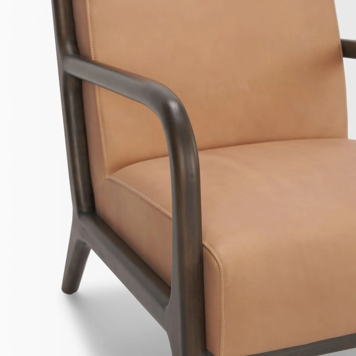 Cashel Accent Chair Medium Brown Wood | Leather