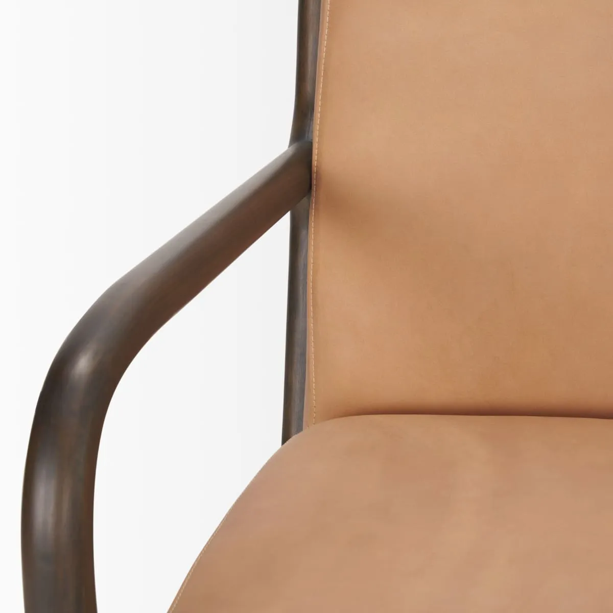 Cashel Accent Chair Medium Brown Wood | Leather