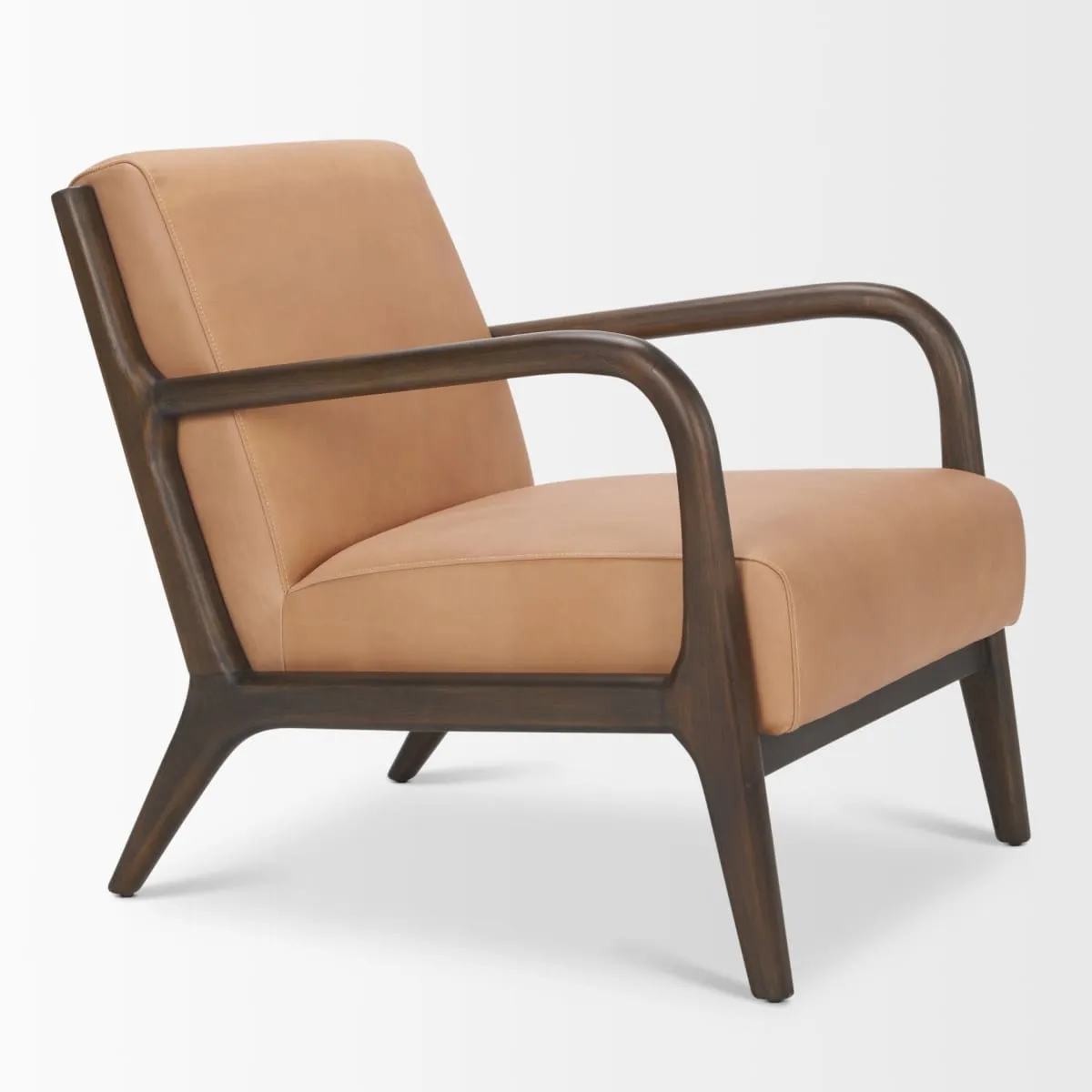Cashel Accent Chair Medium Brown Wood | Leather