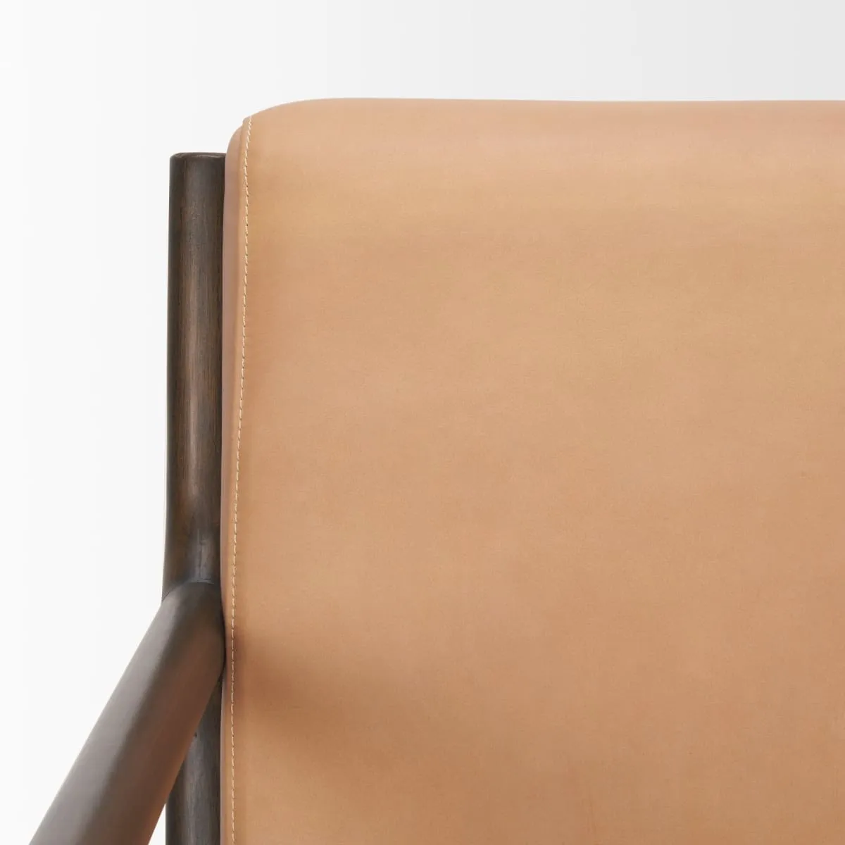 Cashel Accent Chair Medium Brown Wood | Leather
