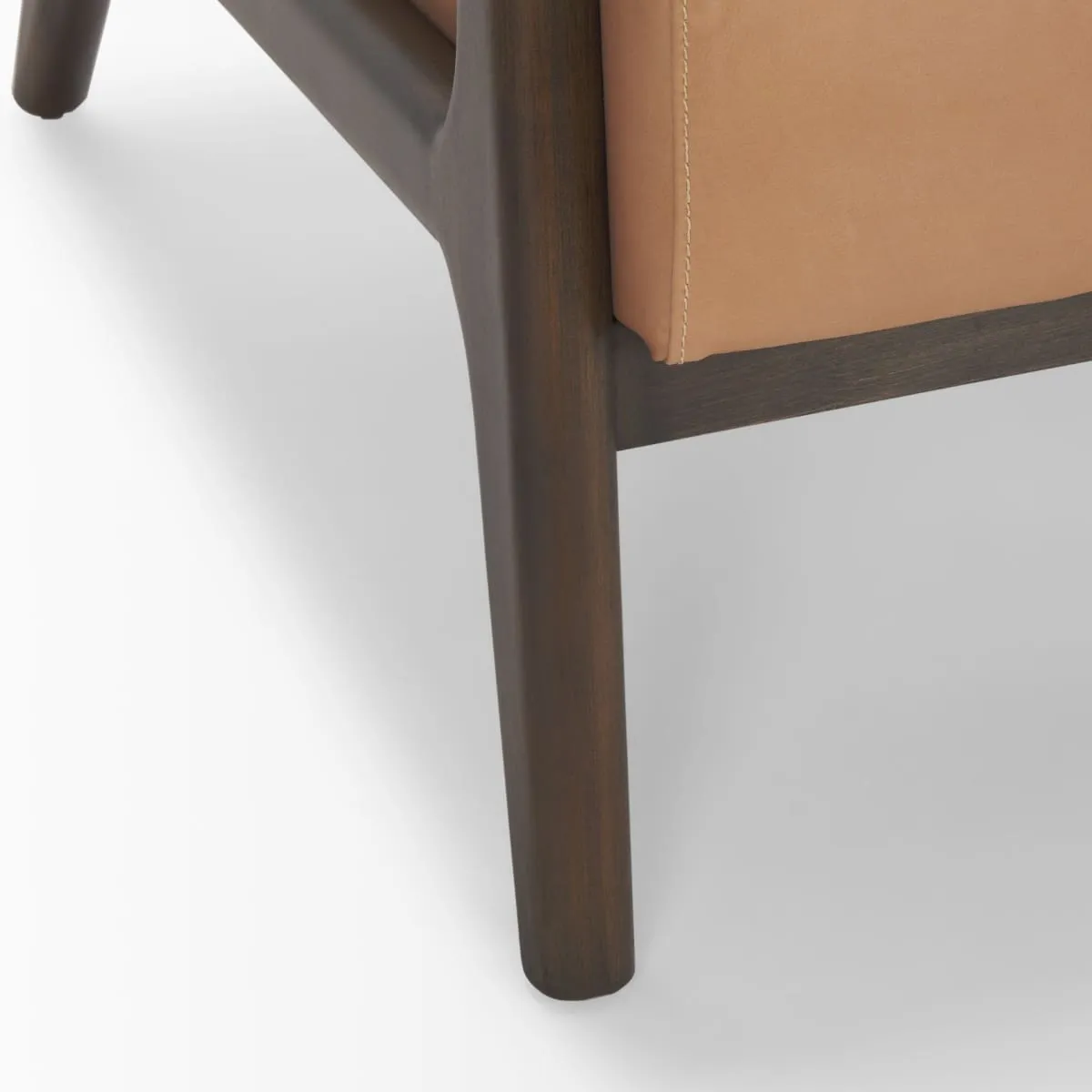 Cashel Accent Chair Medium Brown Wood | Leather