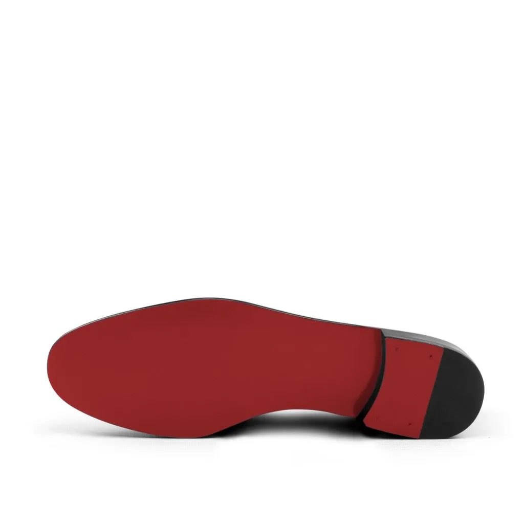 DapperFam Enzo in Black Men's Velvet & Grossgrain Slipper