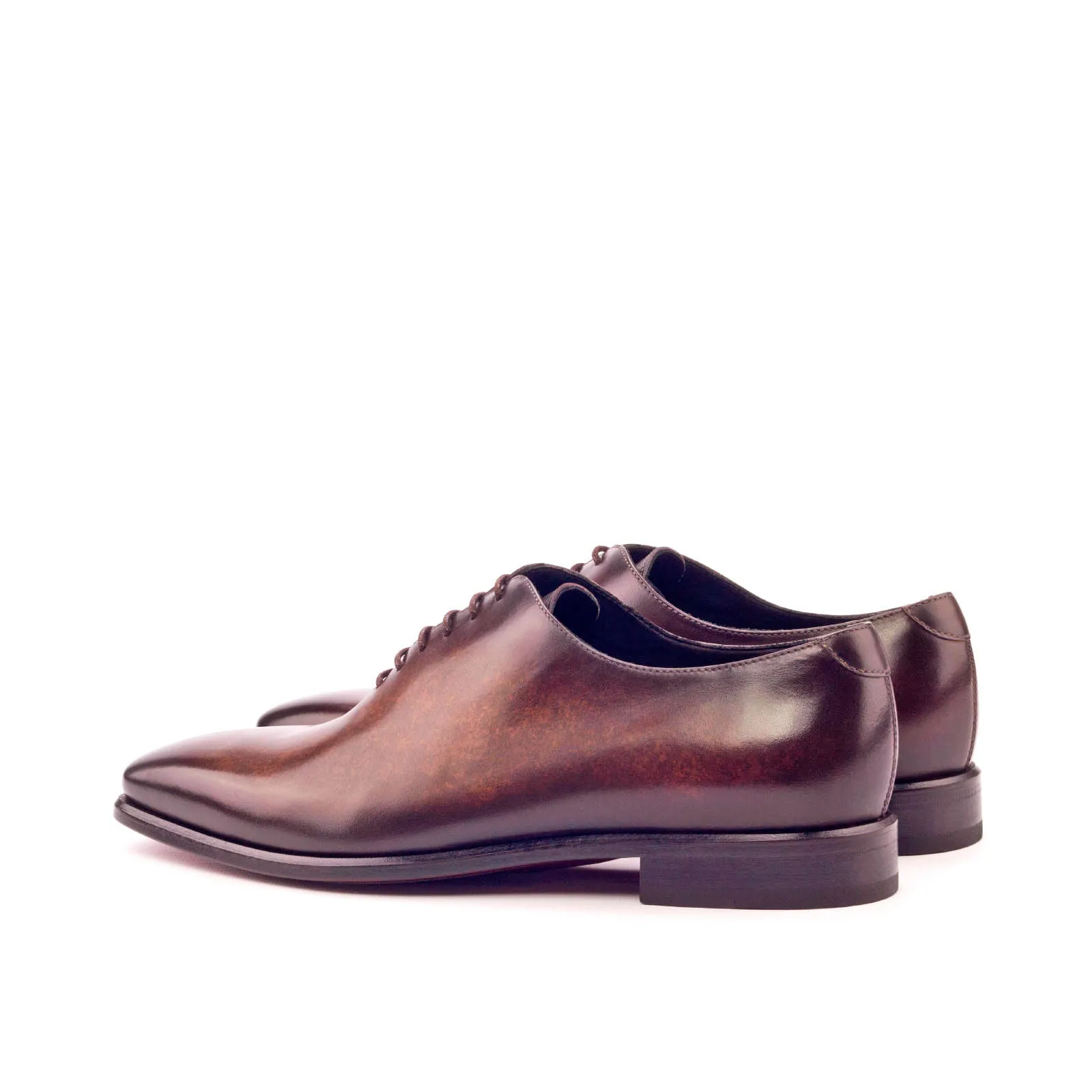 DapperFam Giuliano in Brown Men's Hand-Painted Patina Whole Cut