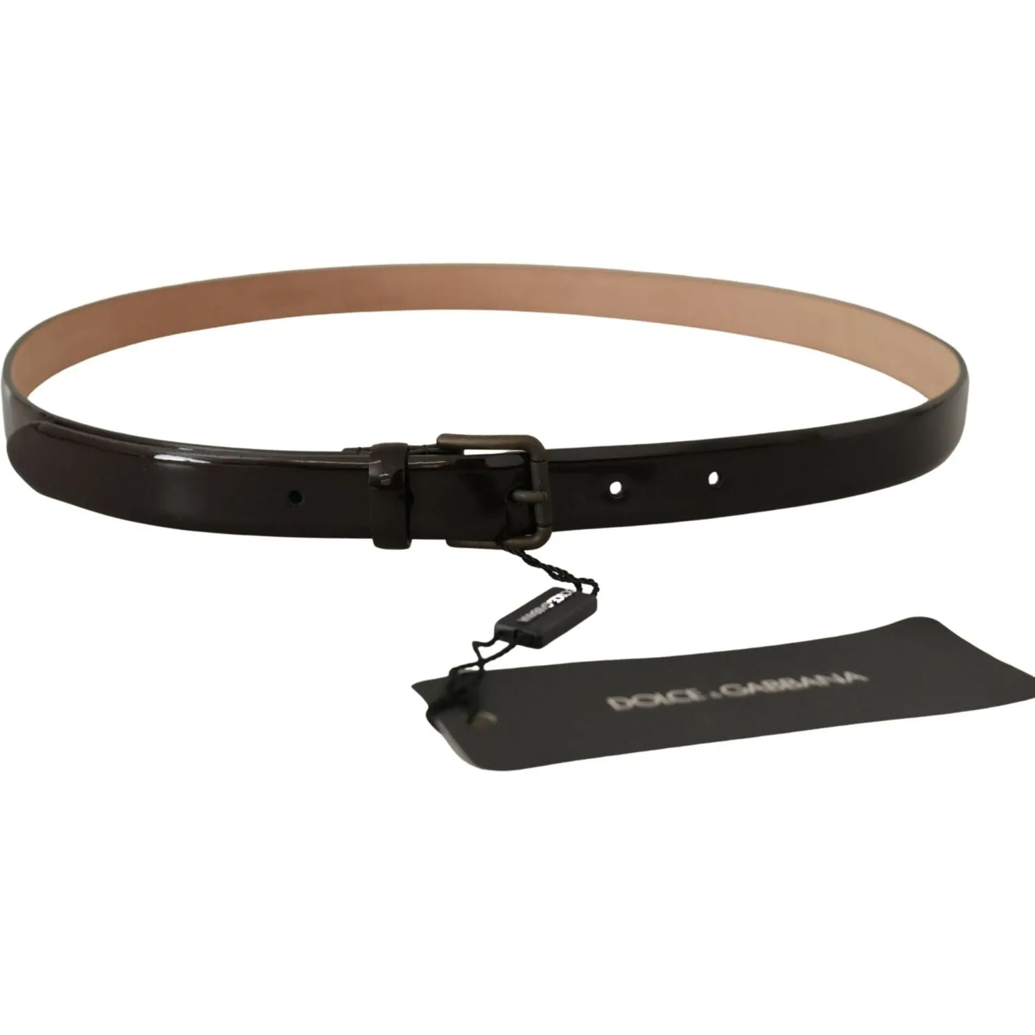 Dolce & Gabbana Elegant Black Leather Logo Buckle Belt
