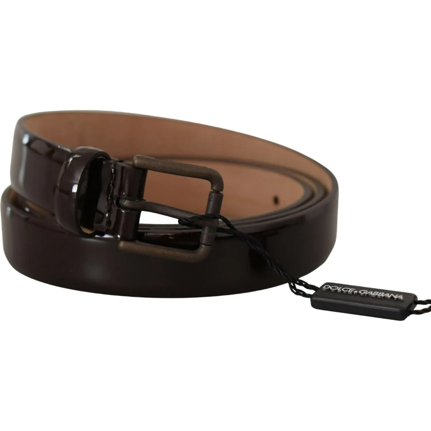 Dolce & Gabbana Elegant Black Leather Logo Buckle Belt