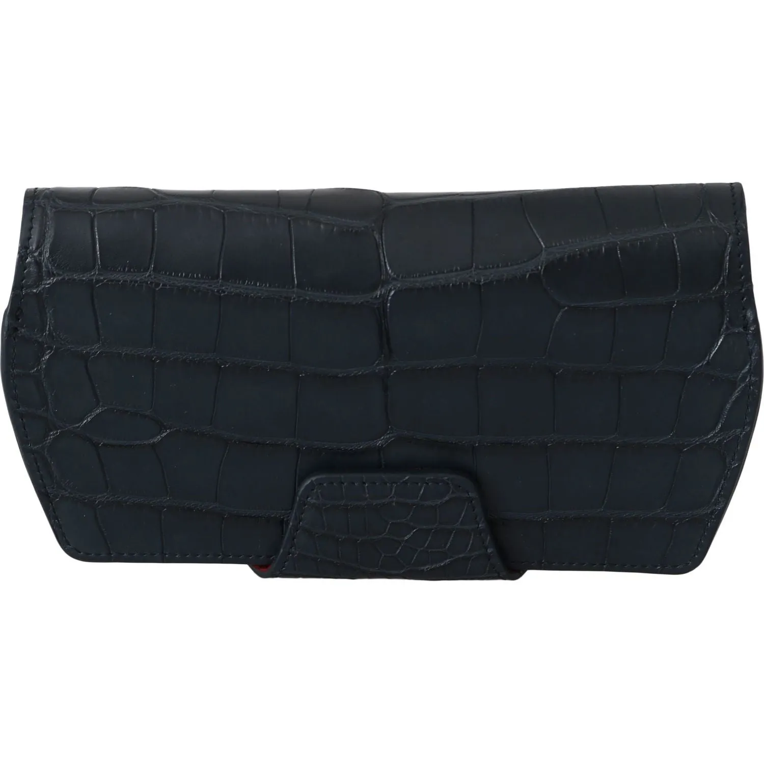 Dolce & Gabbana Elegant Blue Crocodile Leather Eyewear Pouch