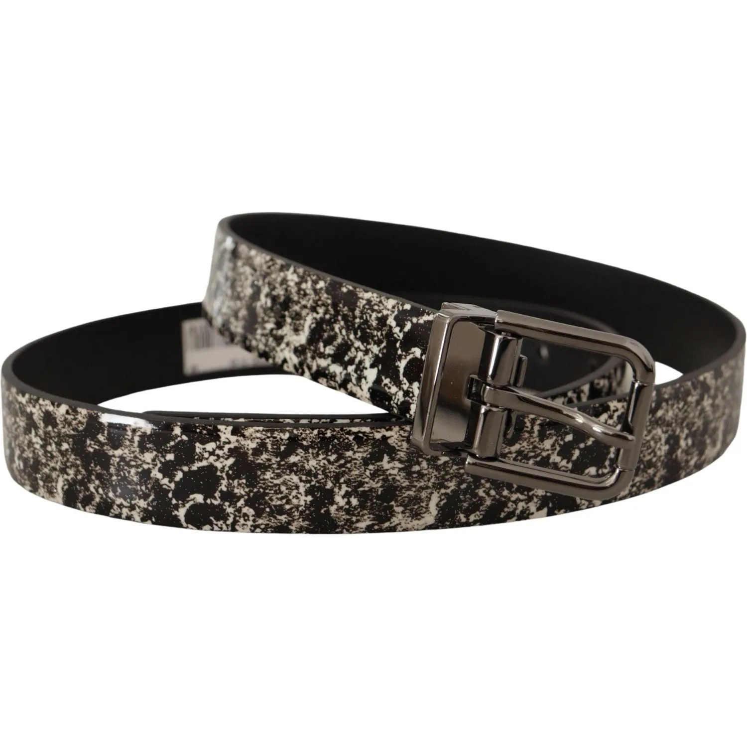 Dolce & Gabbana Elegant Marble Print Leather Belt