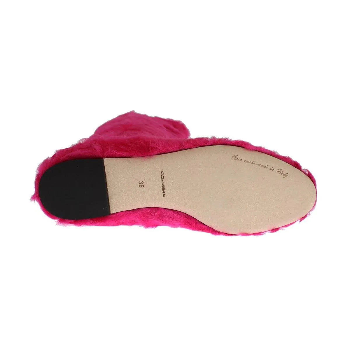Dolce & Gabbana Elegant Pink Lambskin Fur Boots