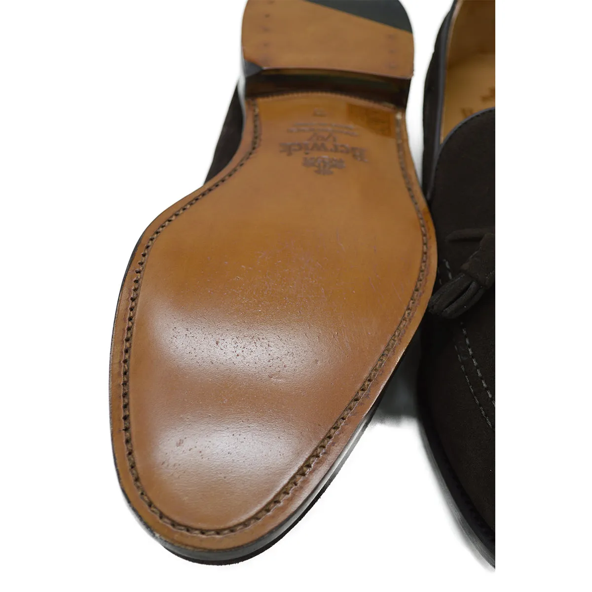 FACTORY SECOND Berwick 1707 Tasselled Slip On (8491) - Dark Brown Suede