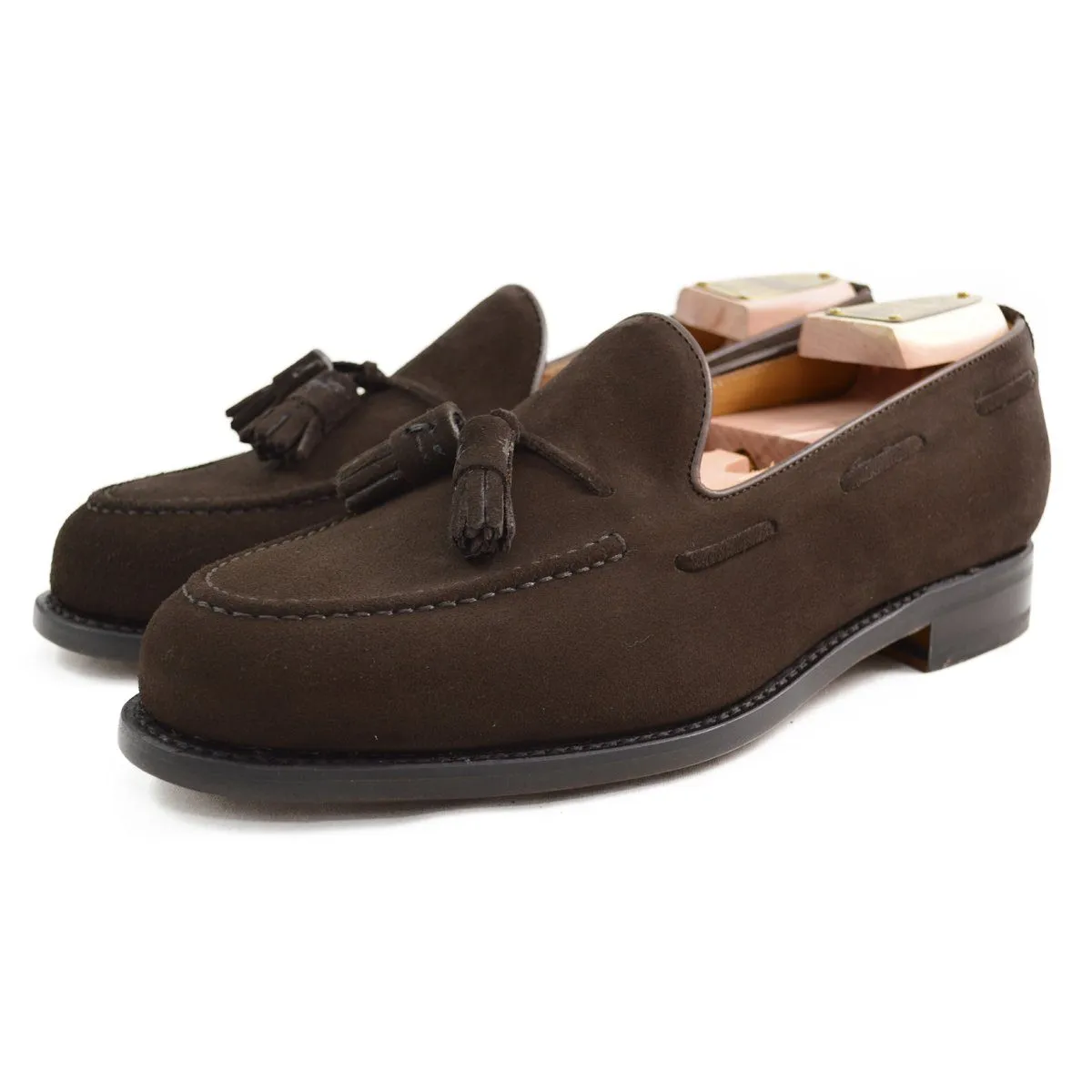 FACTORY SECOND Berwick 1707 Tasselled Slip On (8491) - Dark Brown Suede