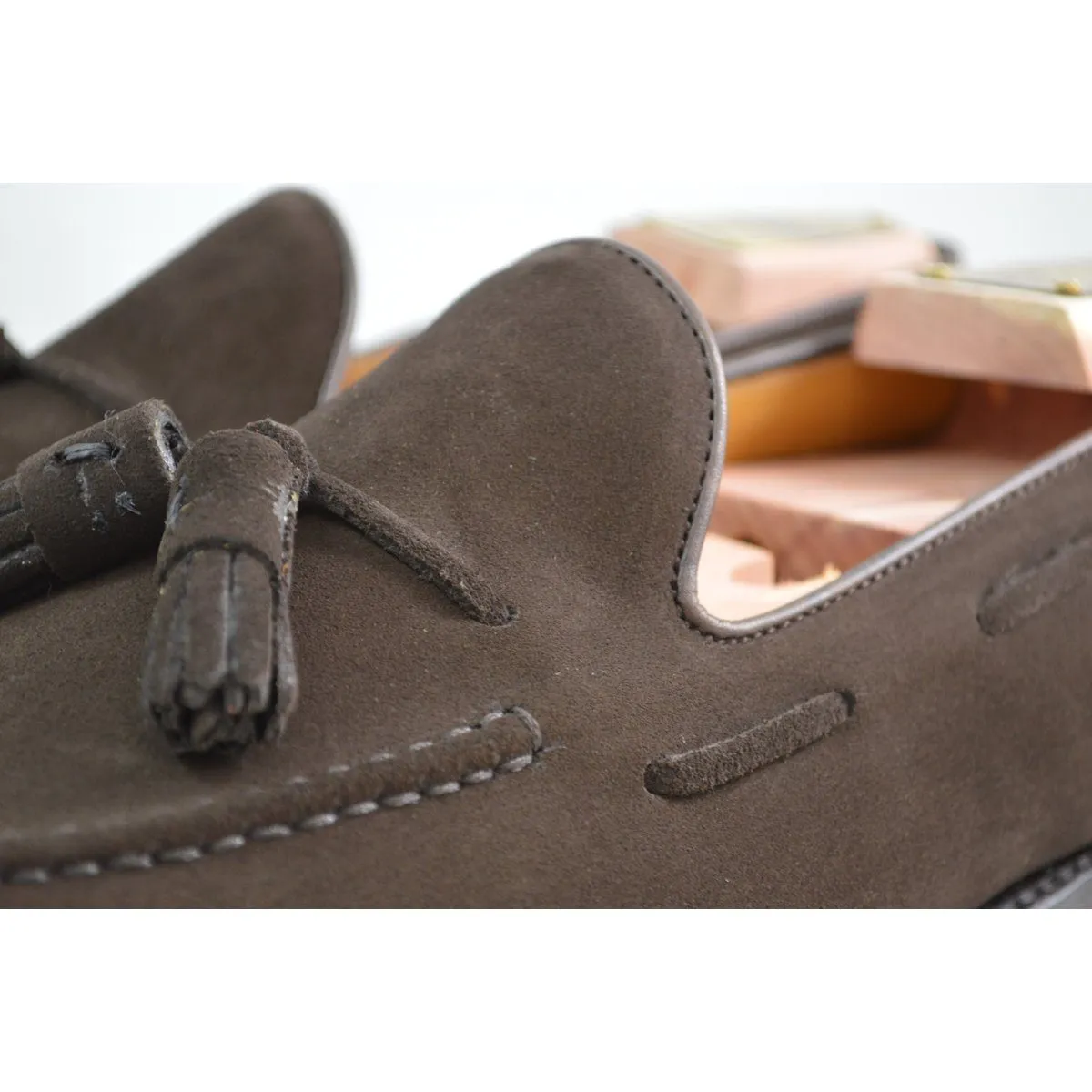 FACTORY SECOND Berwick 1707 Tasselled Slip On (8491) - Dark Brown Suede