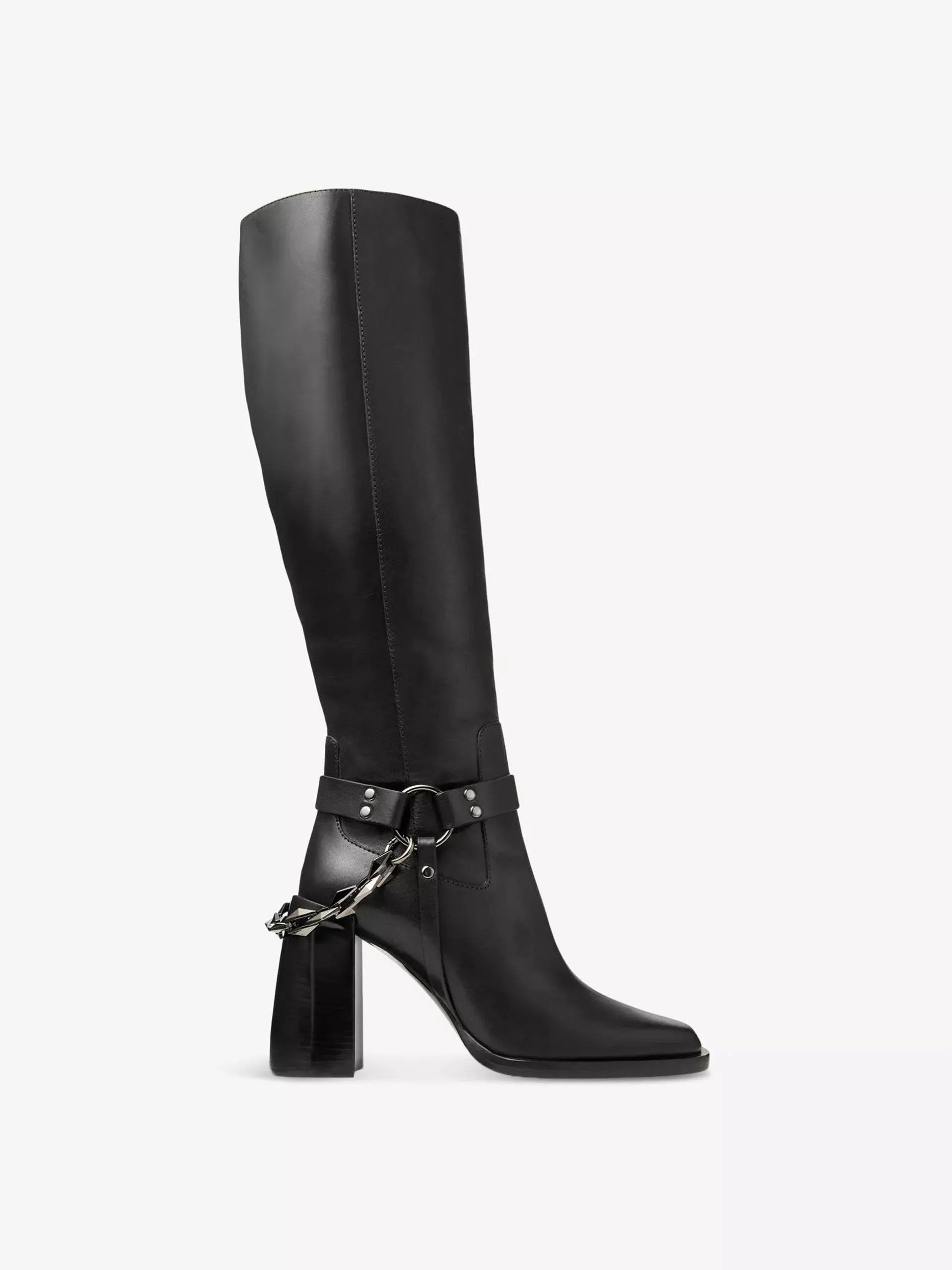 Isabelle block-heel leather knee-high boots