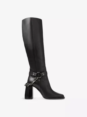 Isabelle block-heel leather knee-high boots