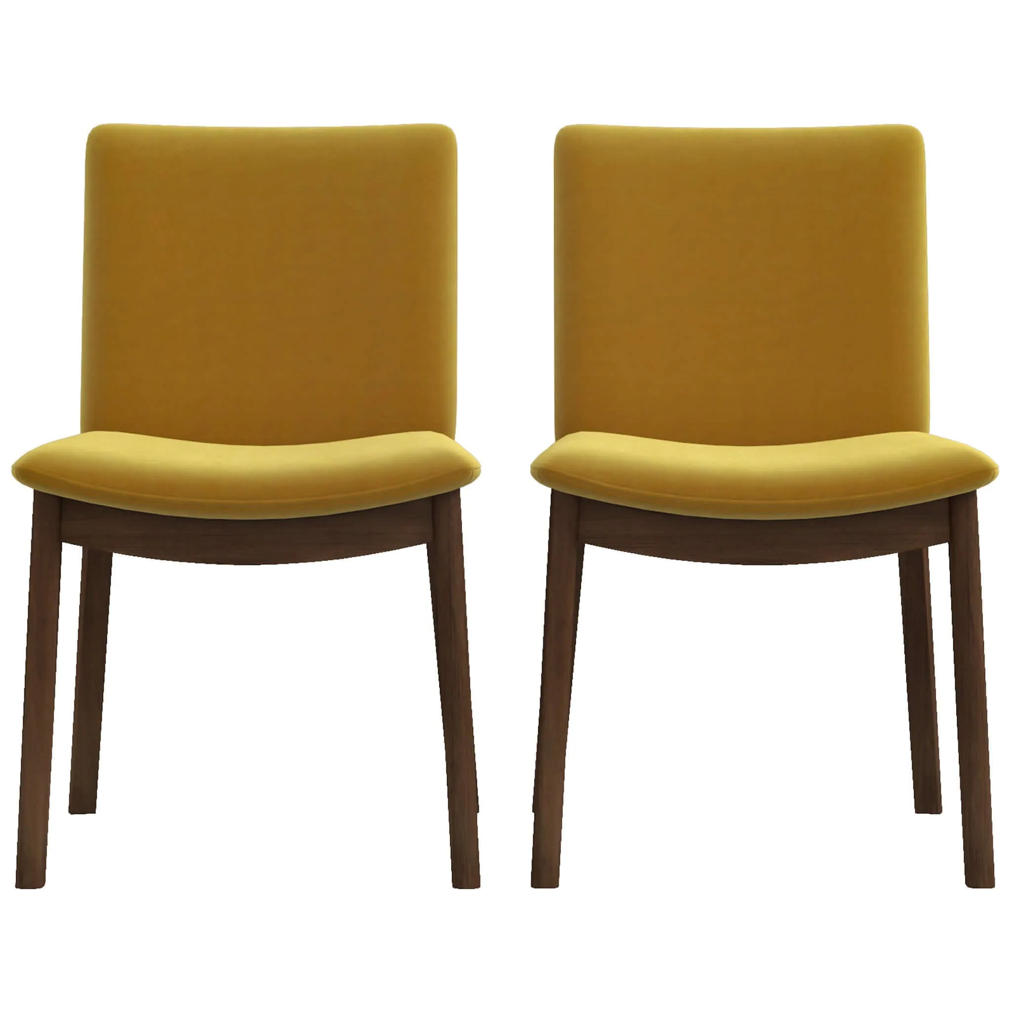 Laura Mid-Century Modern Solid Wood Dining Chair (Set of 2) Green Velvet