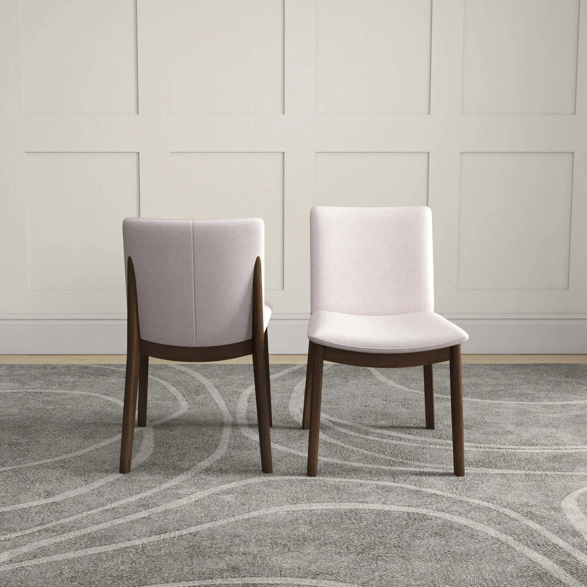 Laura Mid-Century Modern Solid Wood Dining Chair (Set of 2) Green Velvet