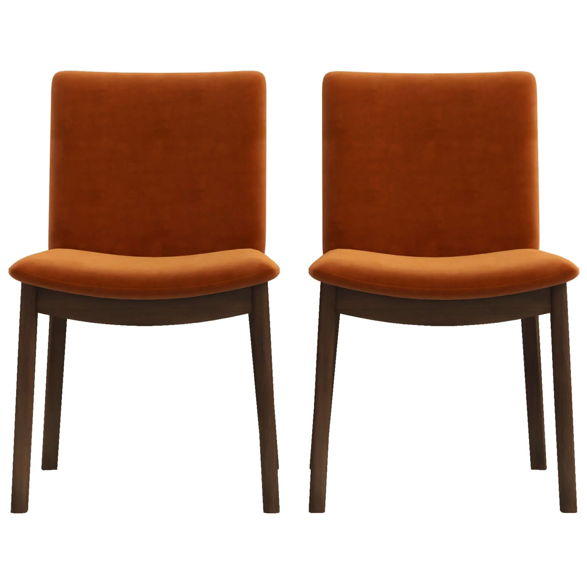 Laura Mid-Century Modern Solid Wood Dining Chair (Set of 2) Green Velvet
