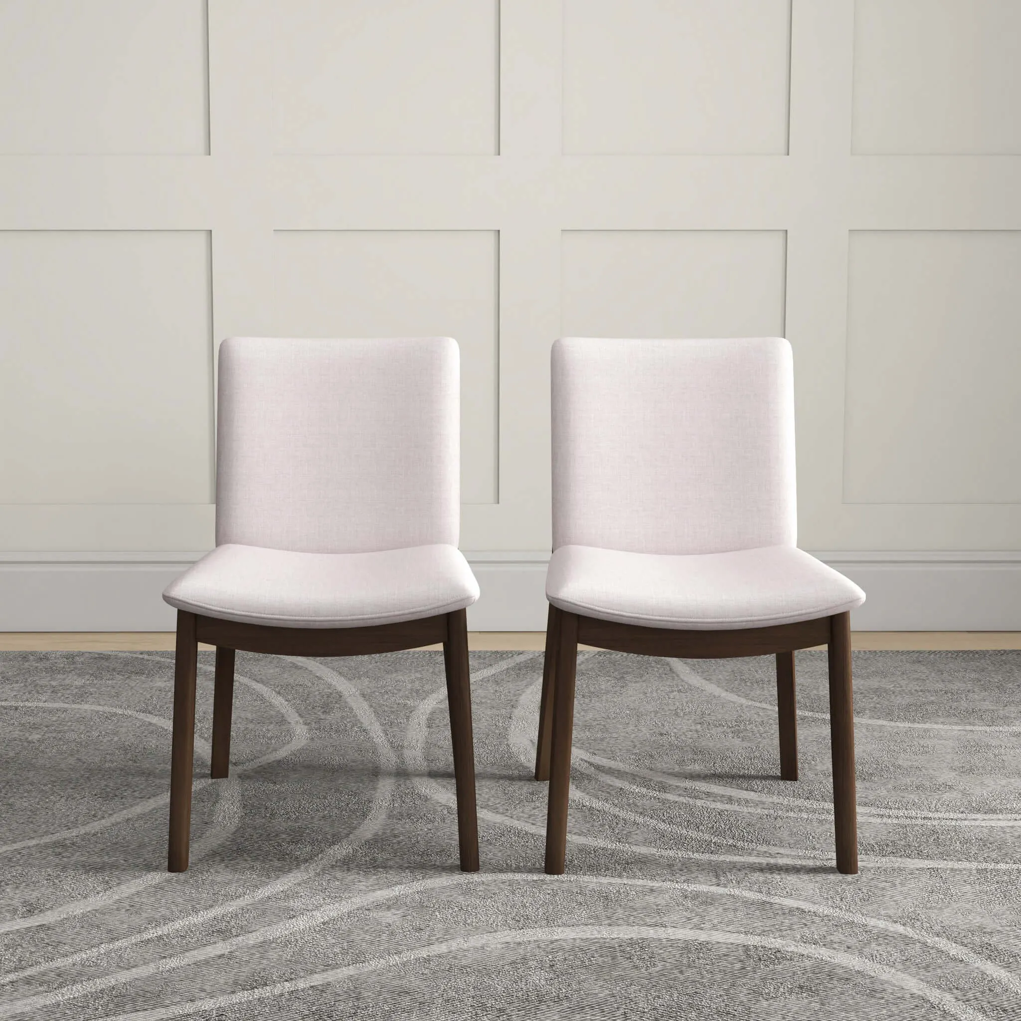 Laura Mid-Century Modern Solid Wood Dining Chair (Set of 2) Green Velvet