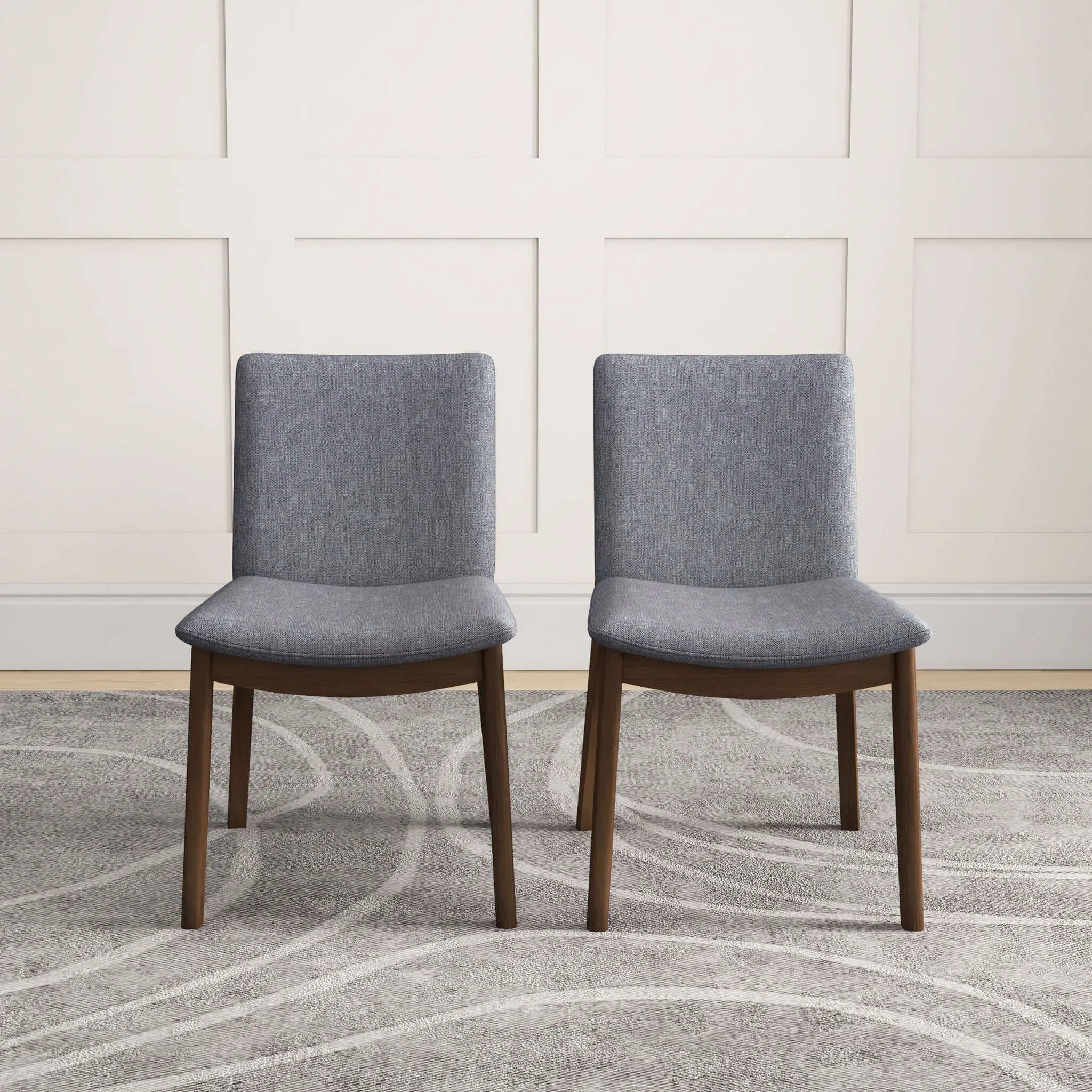 Laura Mid-Century Modern Solid Wood Dining Chair (Set of 2) Green Velvet