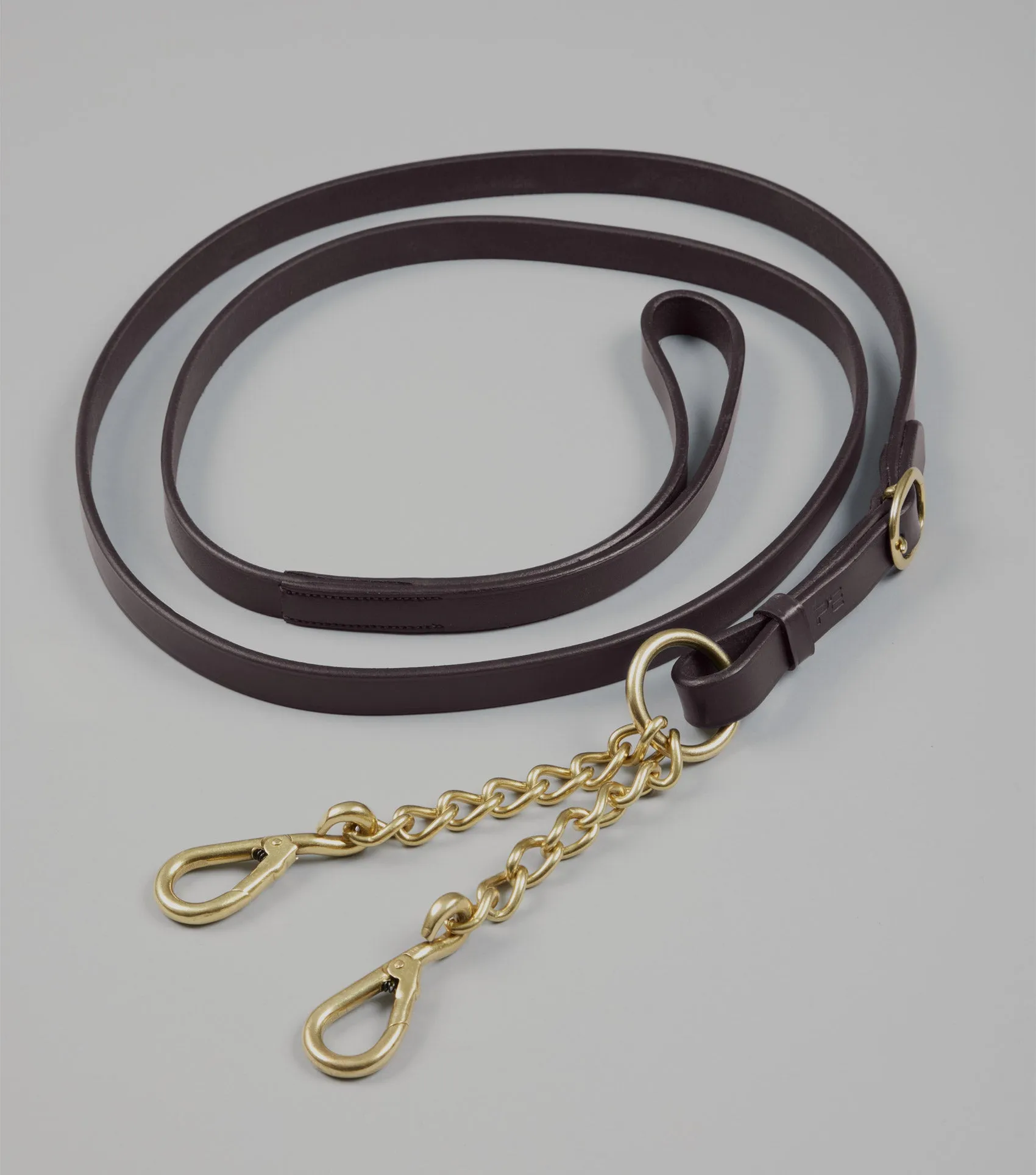 Leather Lead Rein with Chain Coupling Brown