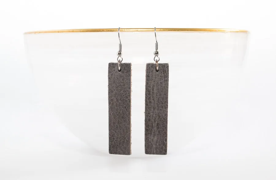 Leather Long Bar Earrings | 6 Colors