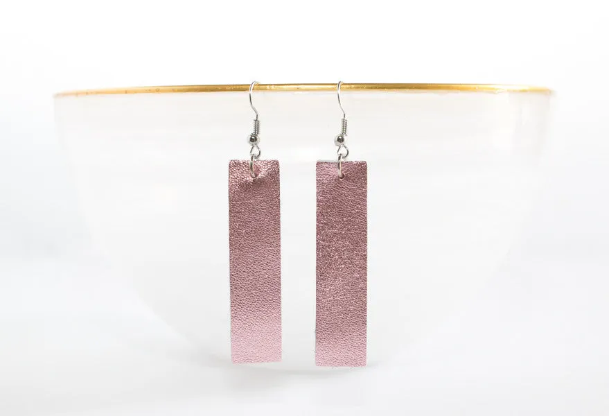 Leather Long Bar Earrings | 6 Colors