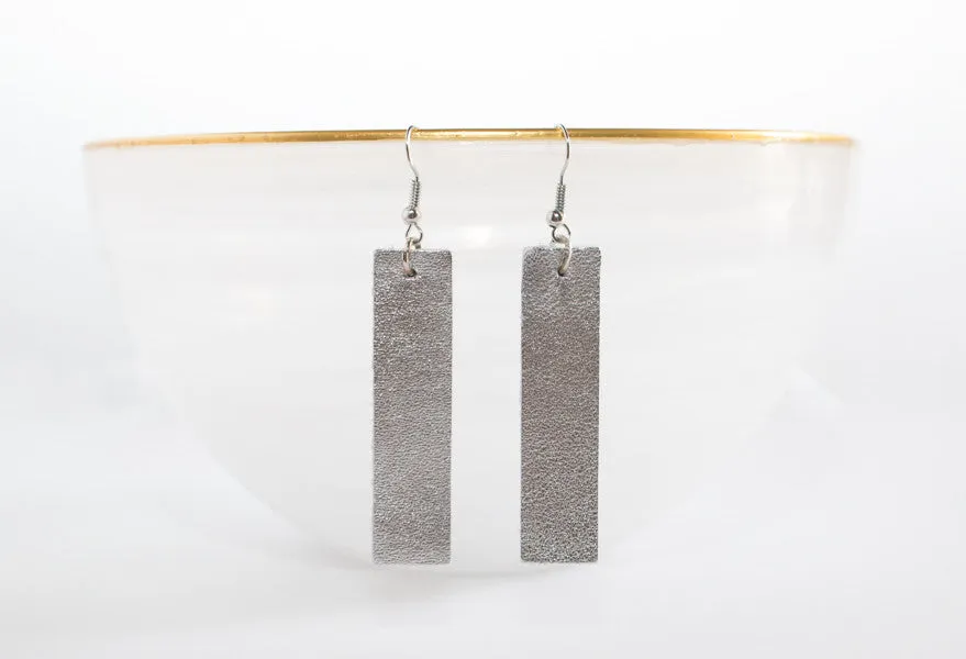 Leather Long Bar Earrings | 6 Colors