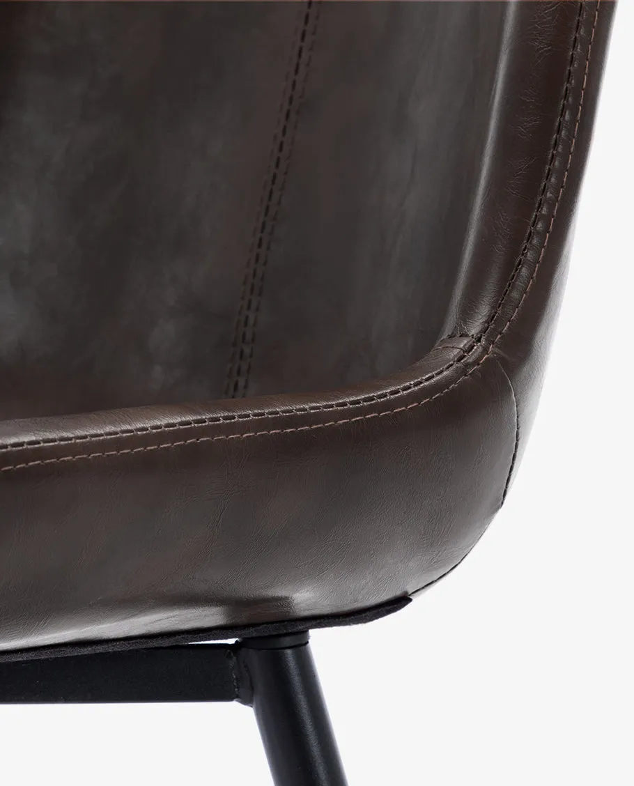 Loveland Wax-Oiled Leather Counter Stools Set of 2