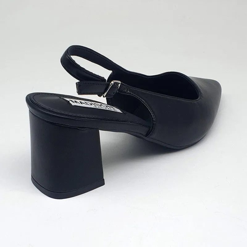 Madison Palmer Slingback Low Block Heel Court - Black