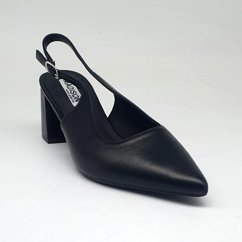Madison Palmer Slingback Low Block Heel Court - Black