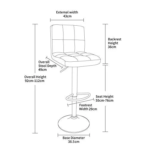 Neo White Faux Leather Bar Stools
