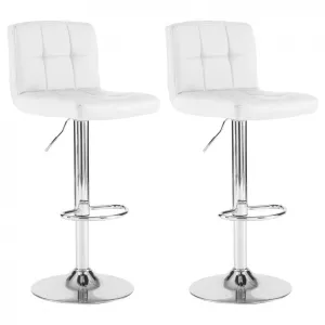 Neo White Faux Leather Bar Stools