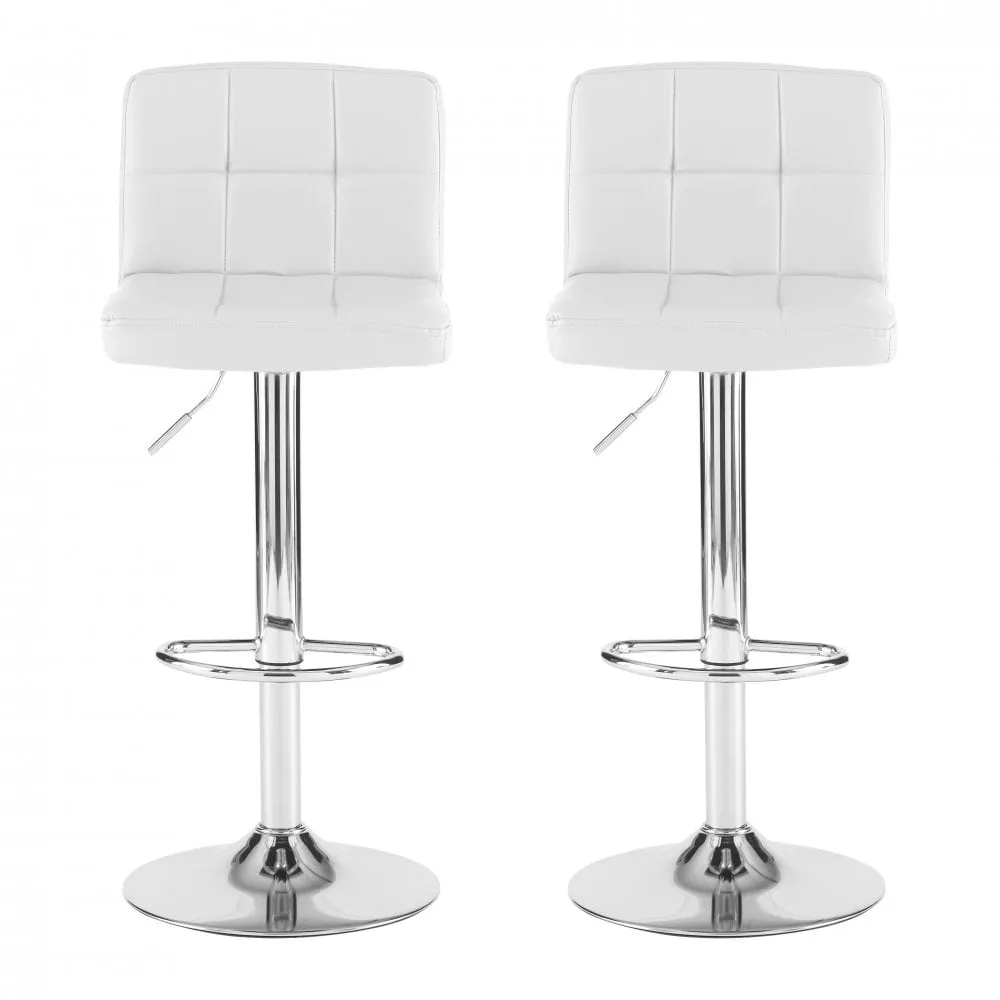 Neo White Faux Leather Bar Stools