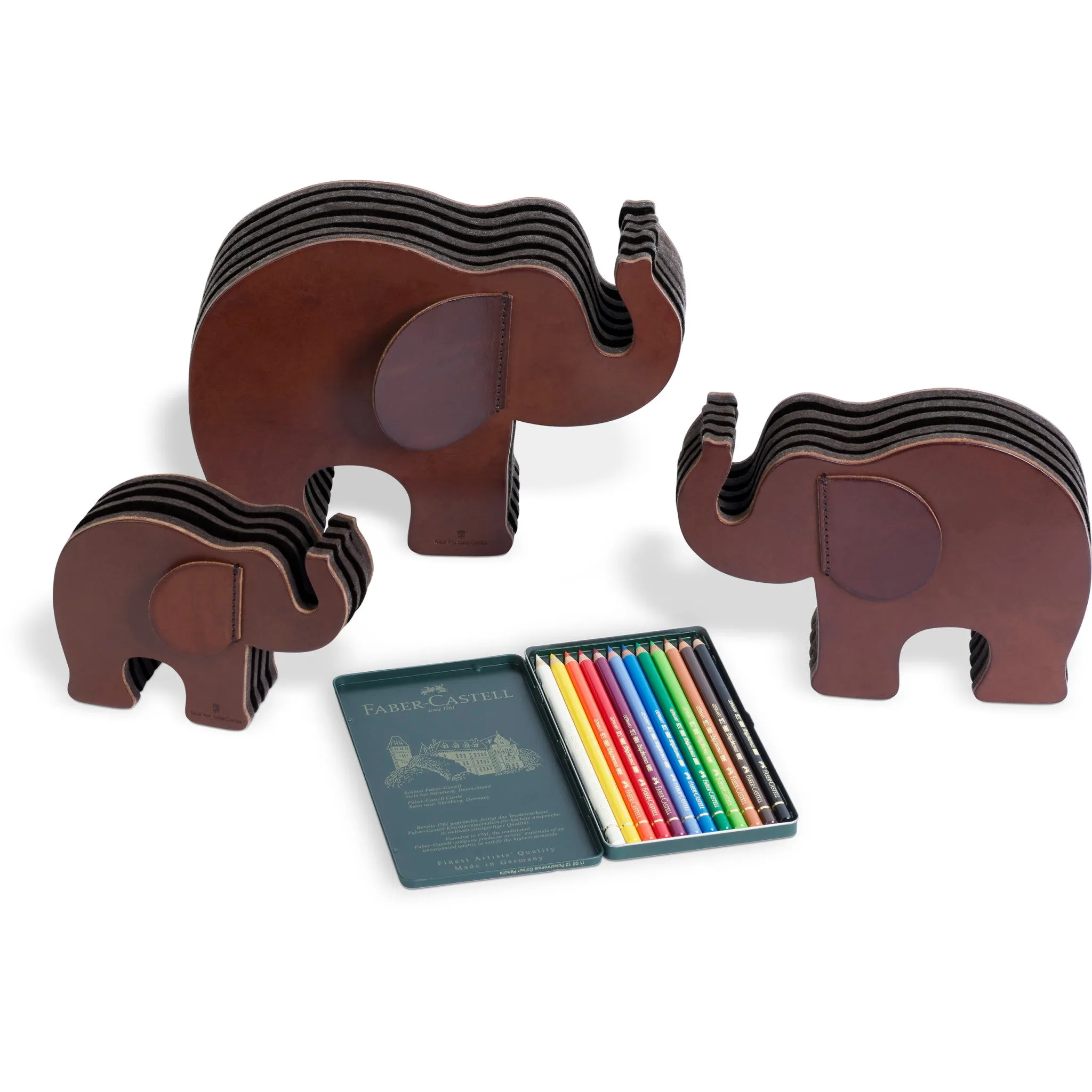 Pen holder Elephant Small, dark brown - #118722