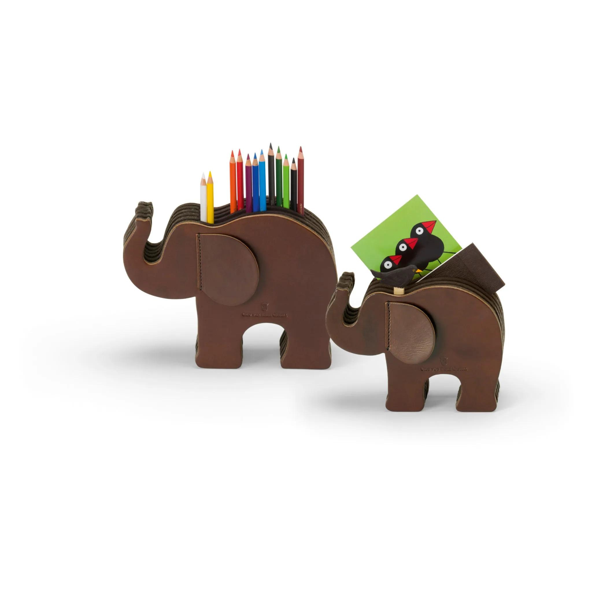 Pen holder Elephant Small, dark brown - #118722