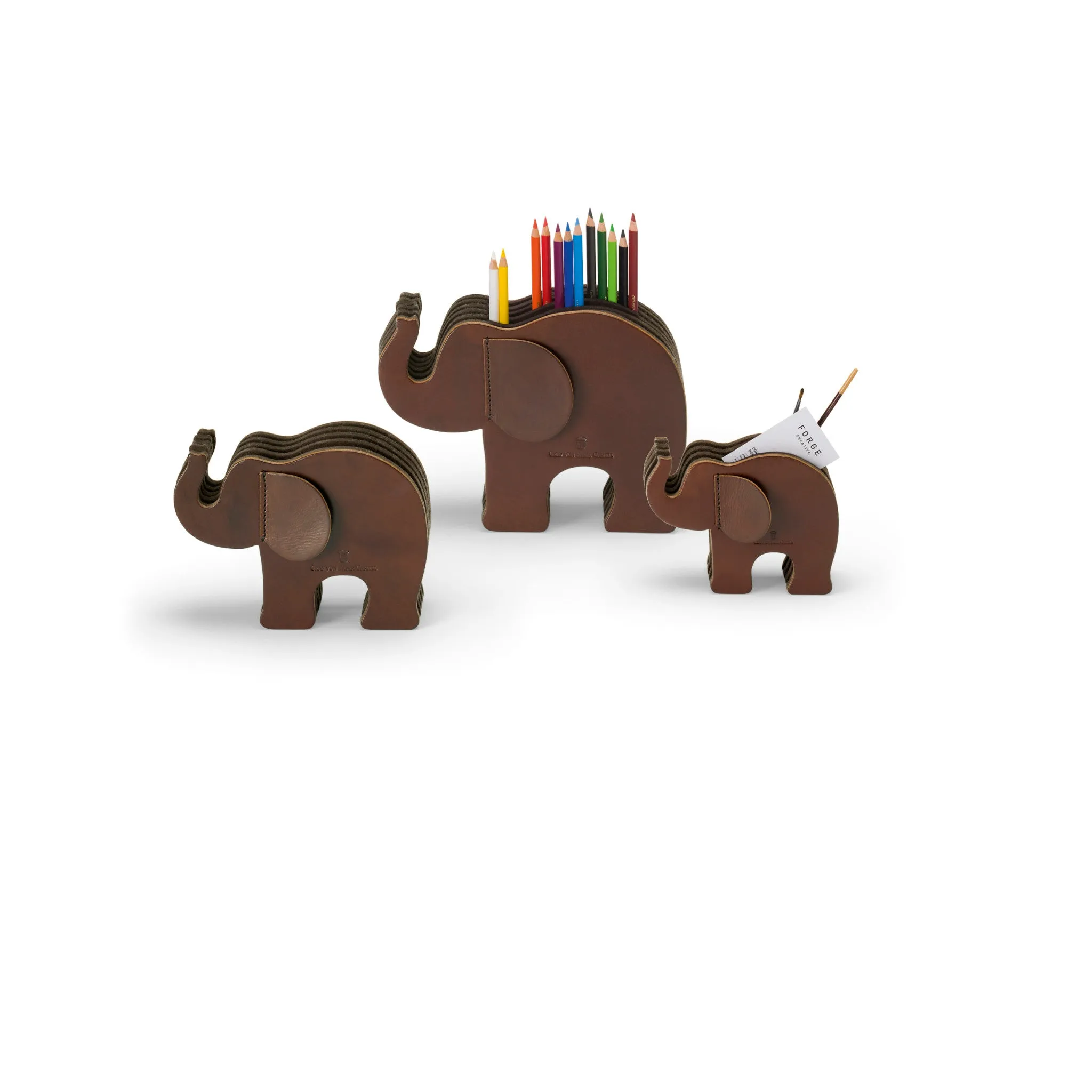 Pen holder Elephant Small, dark brown - #118722