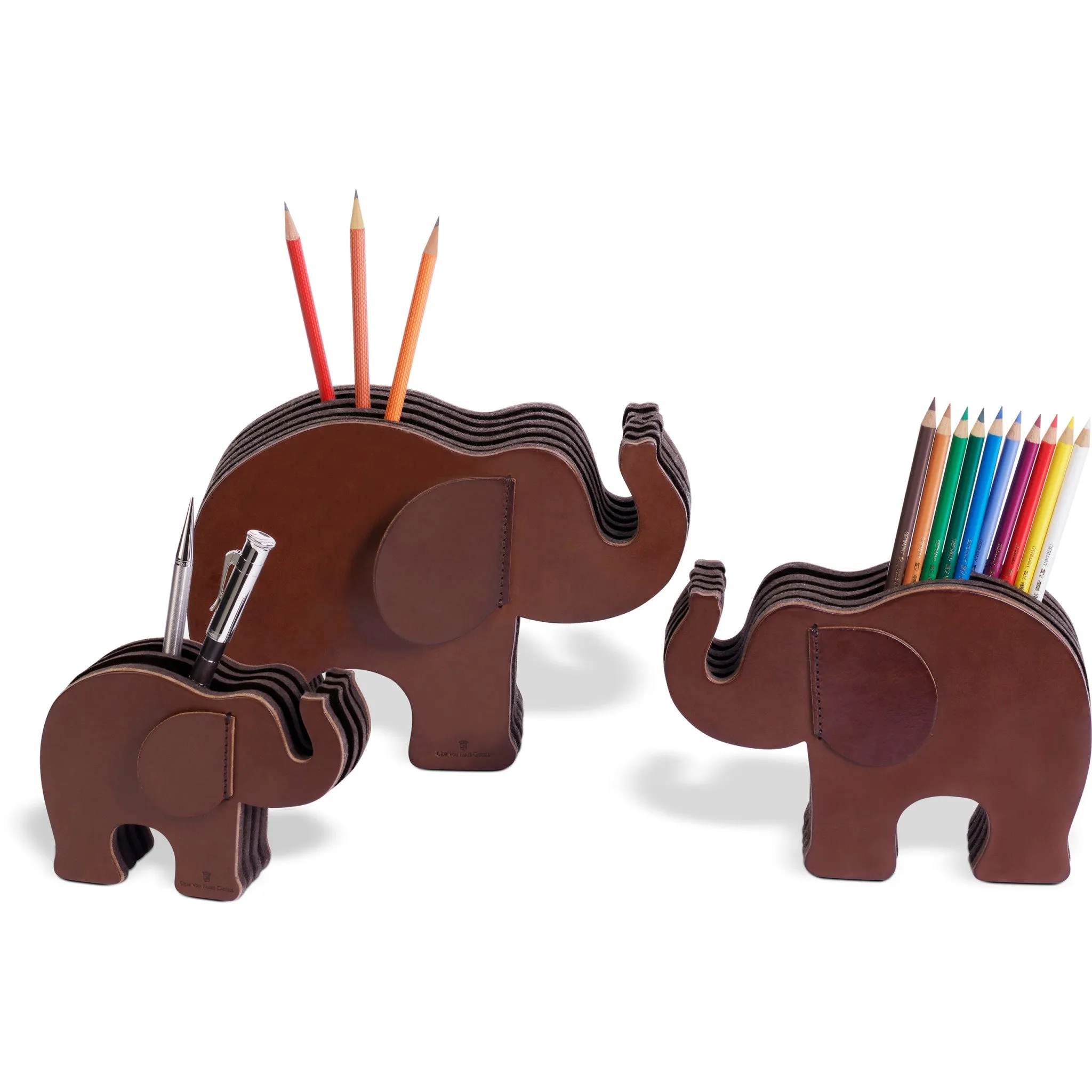 Pen holder Elephant Small, dark brown - #118722