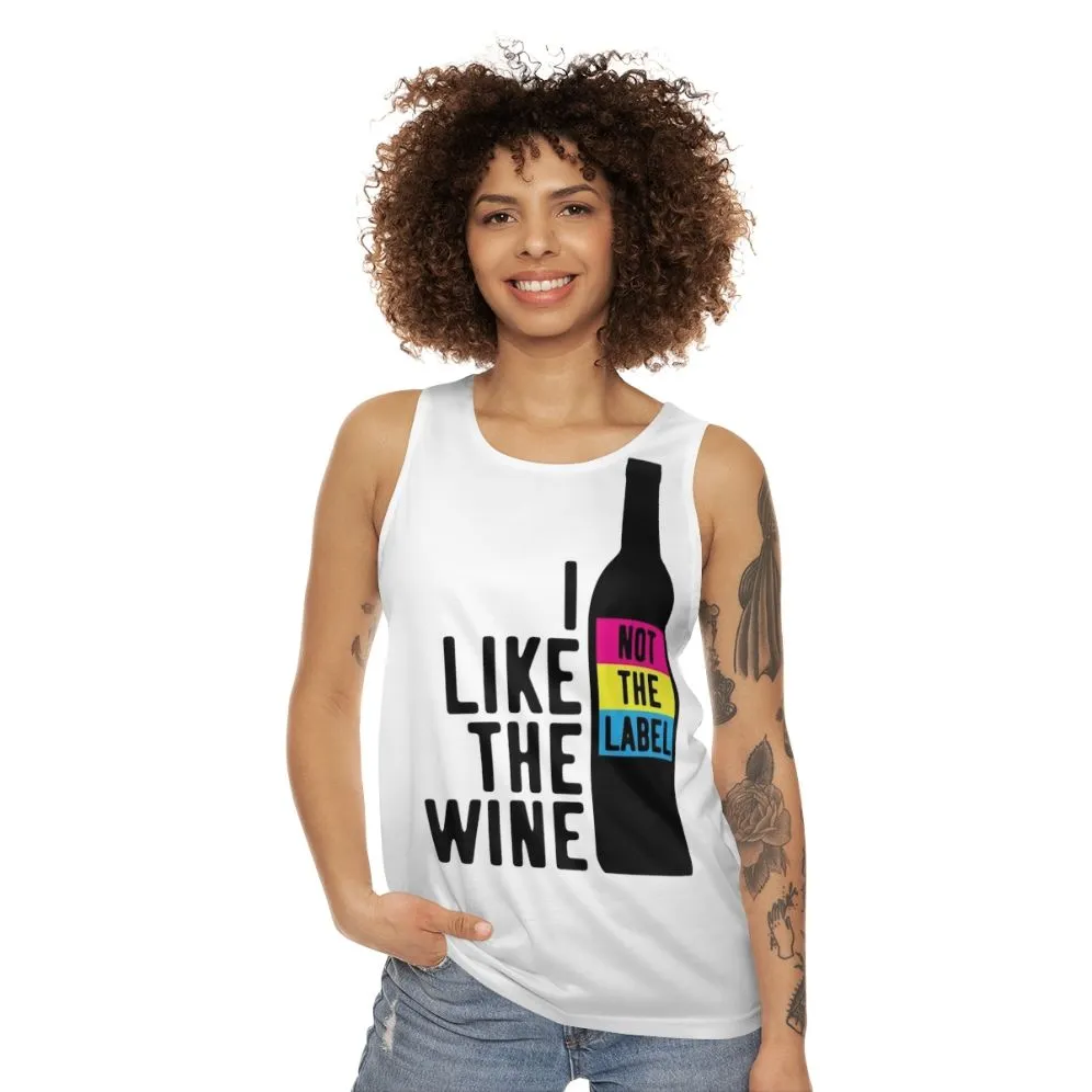 "I Like The Wine, Not The Label" Unisex Tank Top for Pansexual Pride