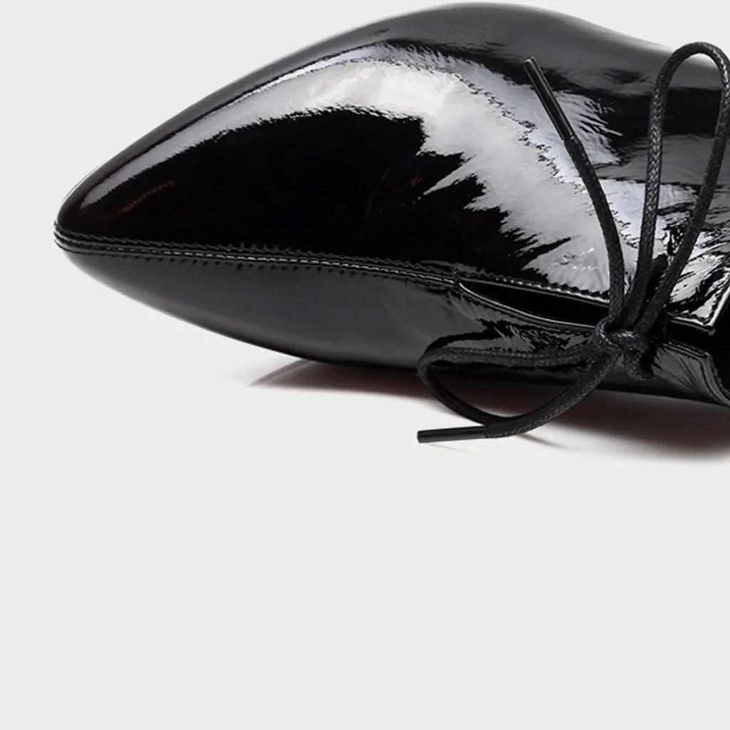 Spring Leather Mid-heel Pointed Fashion Women's Boots