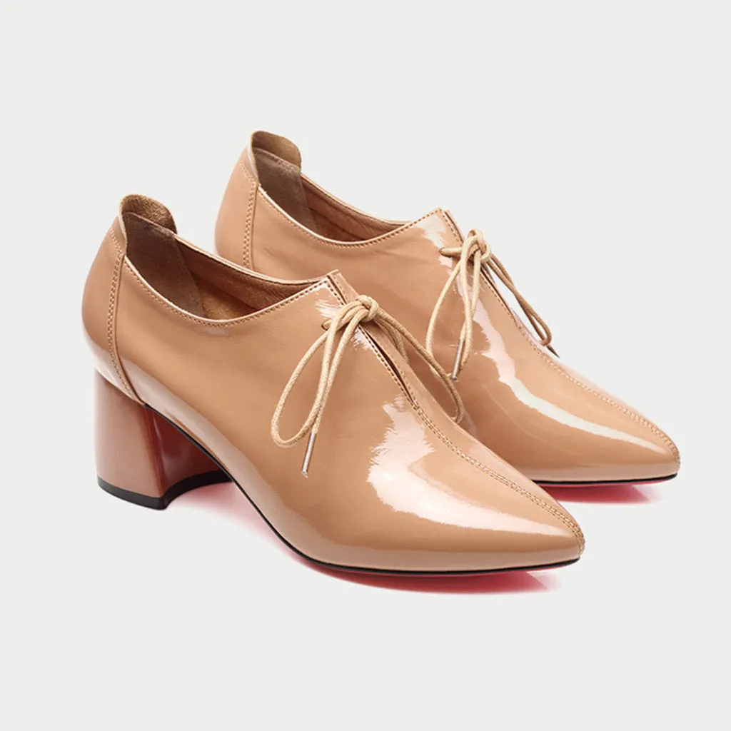 Spring Leather Mid-heel Pointed Fashion Women's Boots