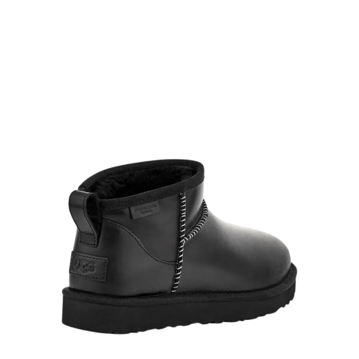 Premium UGG Classic Ultra Mini Leather Boots in Regenerated Black